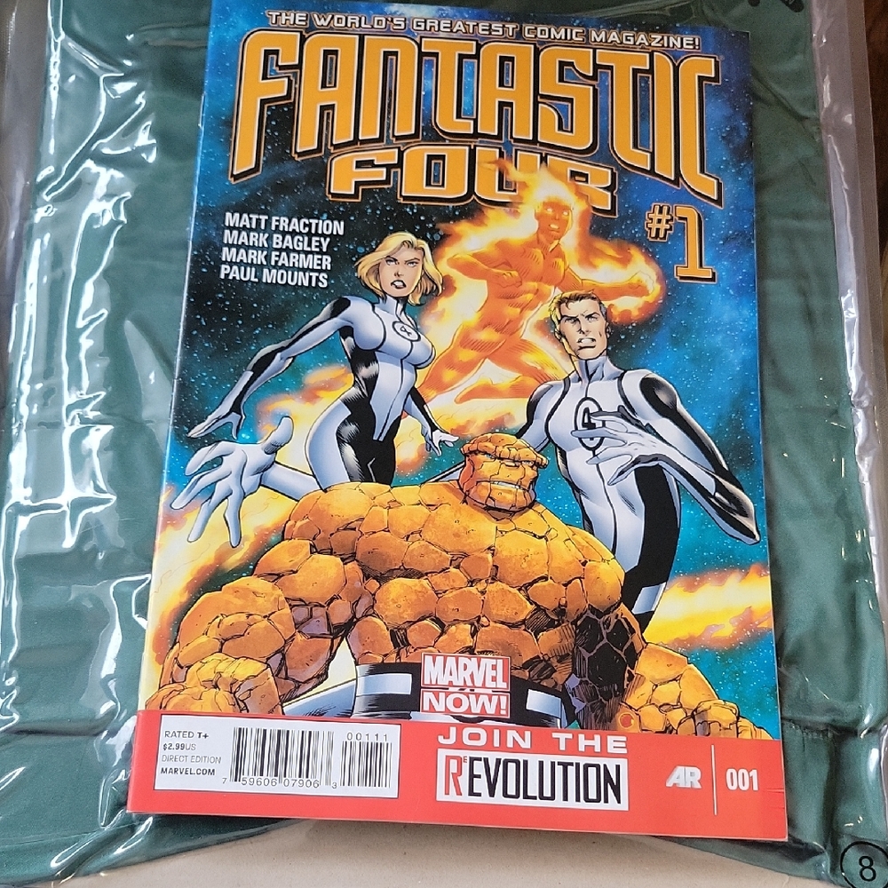 Marvel Fantastic Four Comic with Blue and Orange Cover